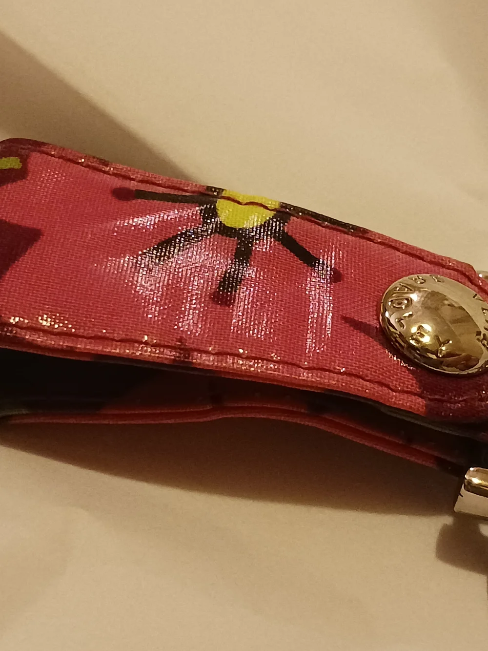 Vera Bradley Pink Key Fob Loop Keychain in Flutterby